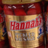 Hannah Pickled Pork Sausage Quart Jar Red Hot Meat Snack Weiners-0