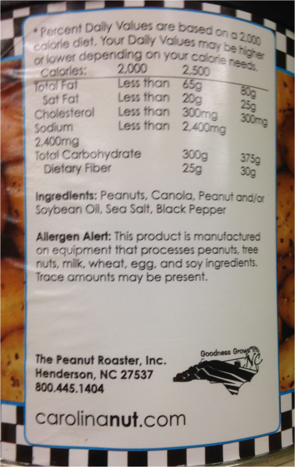 12 oz Can of Carolina Nuts in Sea Salt & Pepper Flavor Peanut Snack Salted-19836