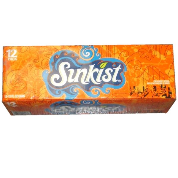 12 pack of Sunkist Orange Soft Drink Soda Citrus Pop-0